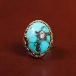 انگشتر فیروزه شجری مردانه کد 25812