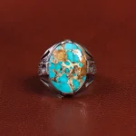 انگشتر فیروزه شجری مردانه کد 25901