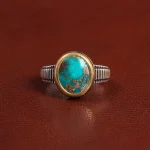 انگشتر فیروزه شجری مردانه کد 25911