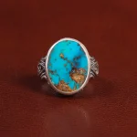 انگشتر فیروزه شجری مردانه کد 25965