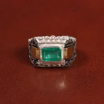 انگشتر زمرد مردانه کد 25980