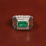 انگشتر زمرد مردانه کد 25982