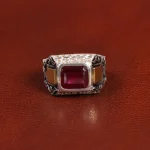 انگشتر یاقوت سرخ مردانه کد 25992