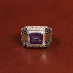 انگشتر آمیتیست مردانه کد 25994