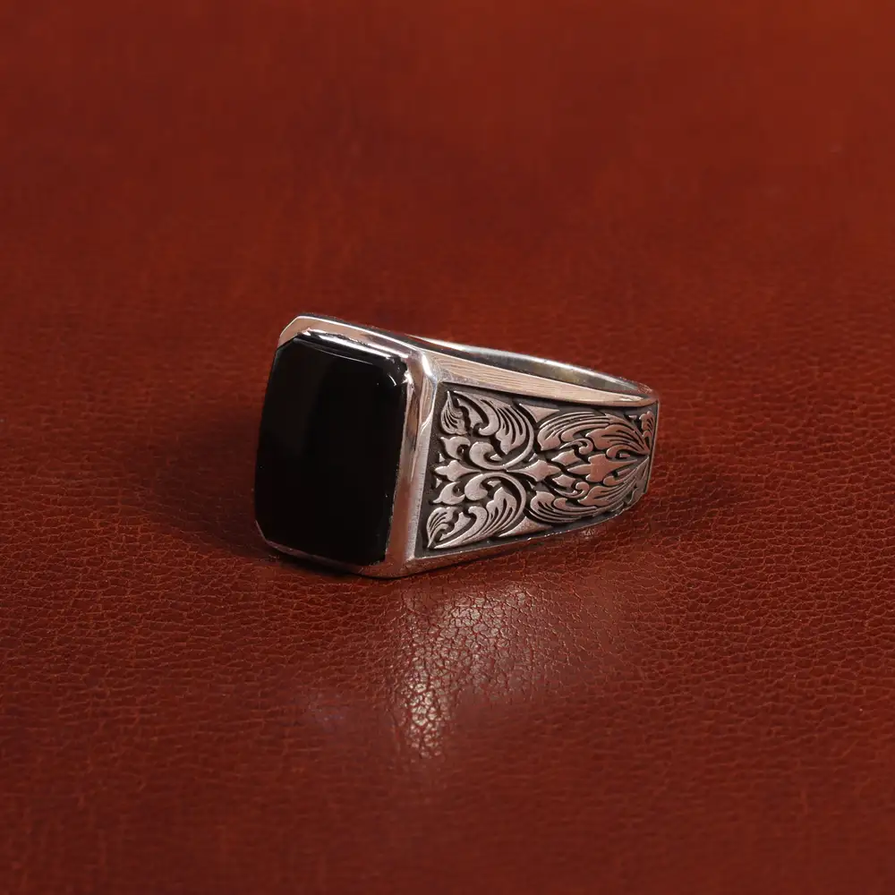 انگشتر عقیق مردانه کد 25839