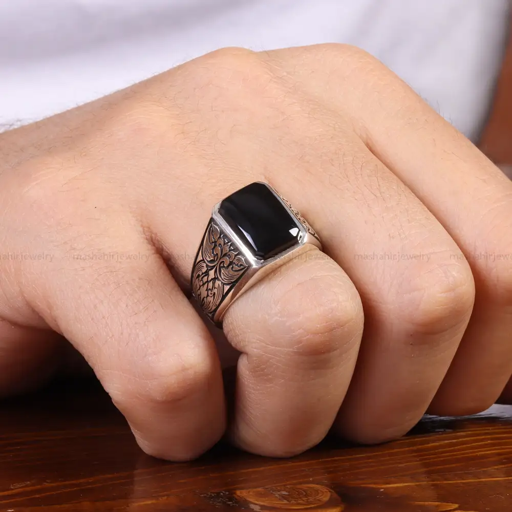 انگشتر عقیق مردانه کد 25839