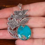 گردنبند فیروزه زنانه کد 25843