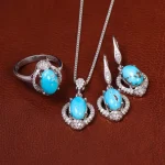 نیم ست فیروزه زنانه کد 23296