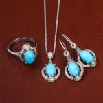 نیم ست فیروزه زنانه کد 23298