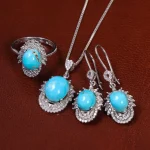 نیم ست فیروزه زنانه کد 23330