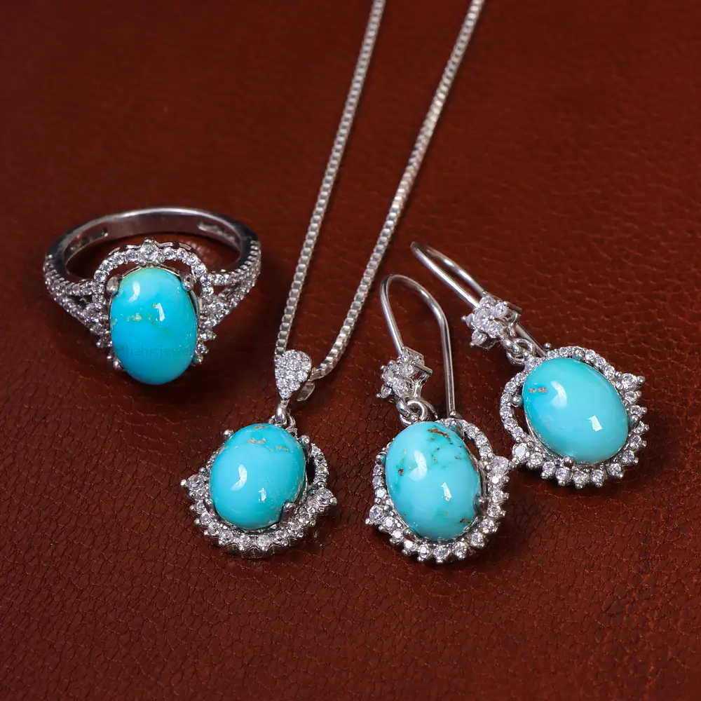 نیم ست فیروزه زنانه کد 23331