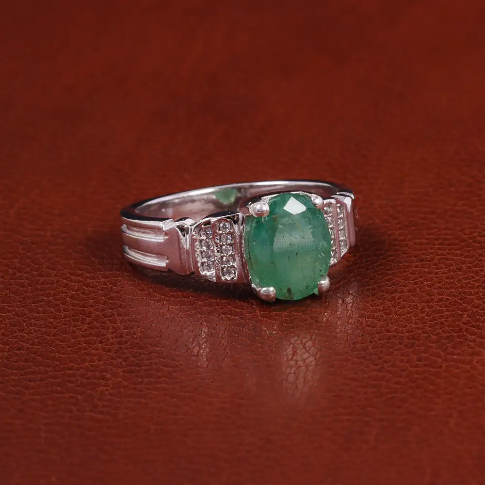 انگشتر زمرد مردانه کد 23704