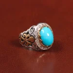 انگشتر فیروزه عجمی مردانه کد 26003