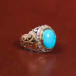 انگشتر فیروزه عجمی مردانه کد 26007