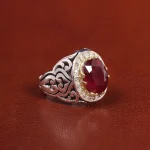 انگشتر یاقوت سرخ مردانه کد 26010