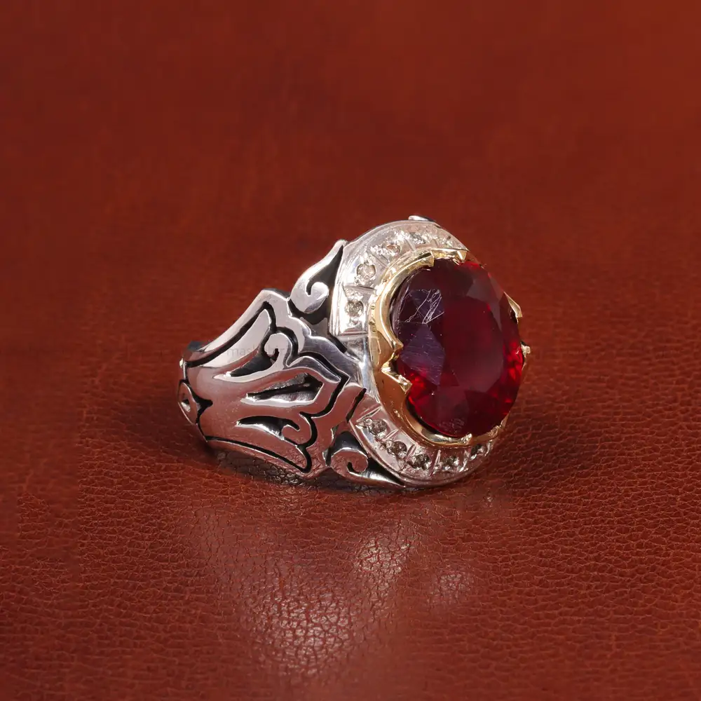 انگشتر یاقوت سرخ مردانه کد 26011