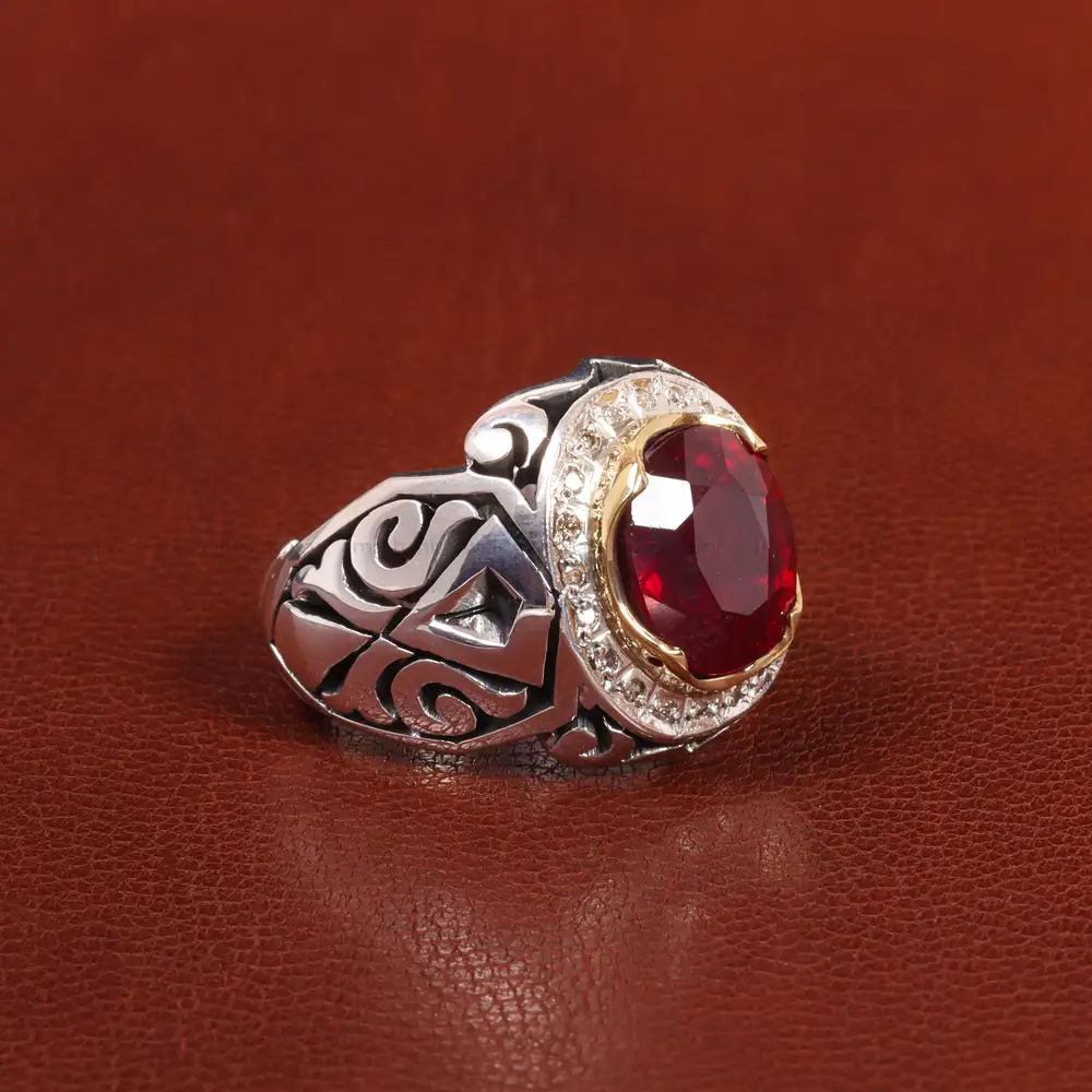 انگشتر یاقوت سرخ مردانه کد 26012
