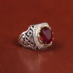 انگشتر یاقوت سرخ مردانه کد 26014