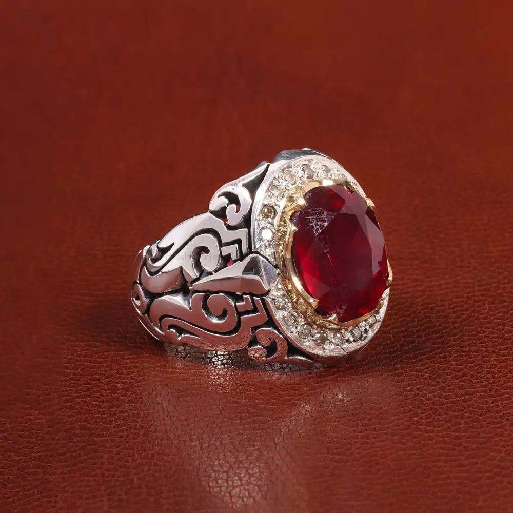 انگشتر یاقوت سرخ مردانه کد 26015