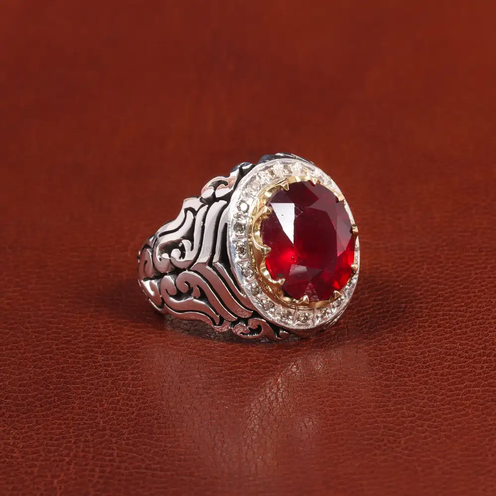 انگشتر یاقوت سرخ مردانه کد 26016