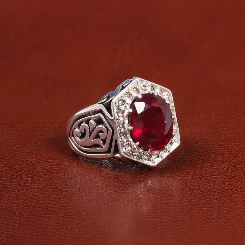 انگشتر یاقوت سرخ مردانه کد 26017