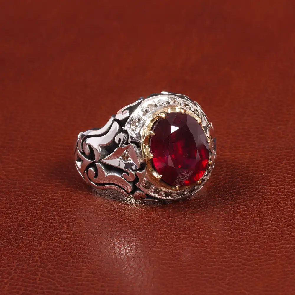 انگشتر یاقوت سرخ مردانه کد 26018