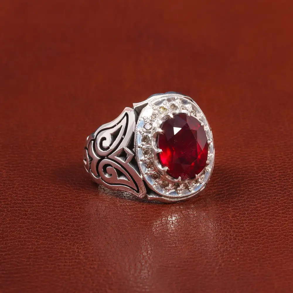 انگشتر یاقوت سرخ مردانه کد 26019