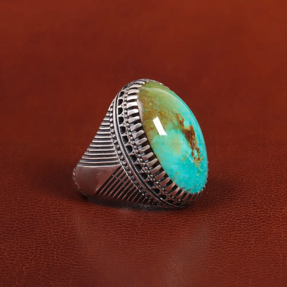 انگشتر فیروزه شجری مردانه کد 26033
