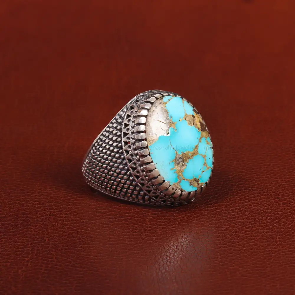 انگشتر فیروزه شجری مردانه کد 26034