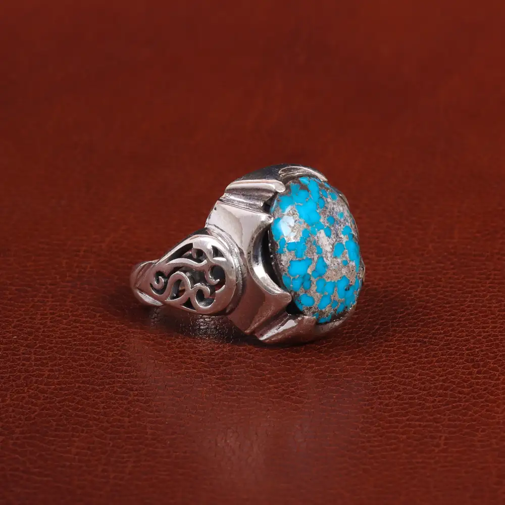 انگشتر فیروزه شجری مردانه کد 26039