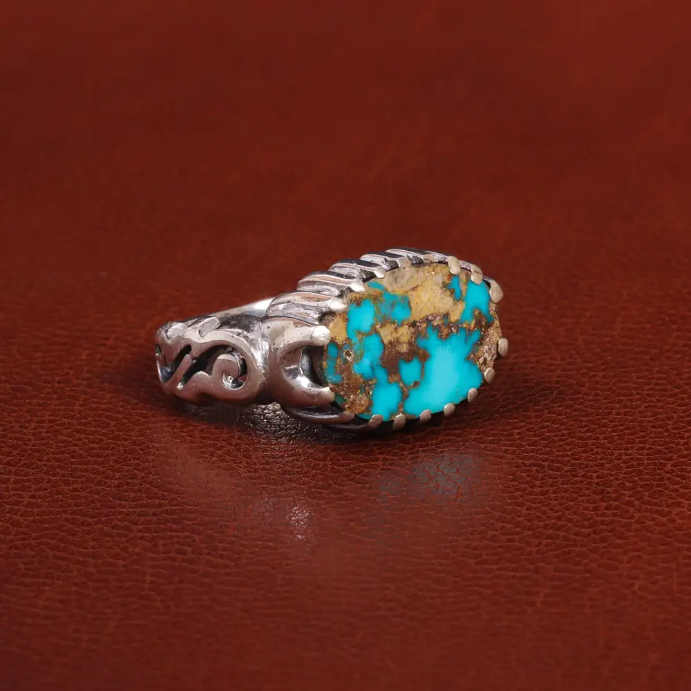 انگشتر فیروزه شجری مردانه کد 26042