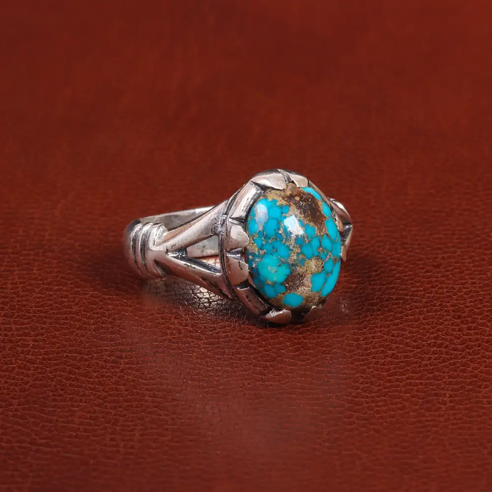 انگشتر فیروزه شجری مردانه کد 26073