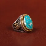 انگشتر فیروزه شجری مردانه کد 26078