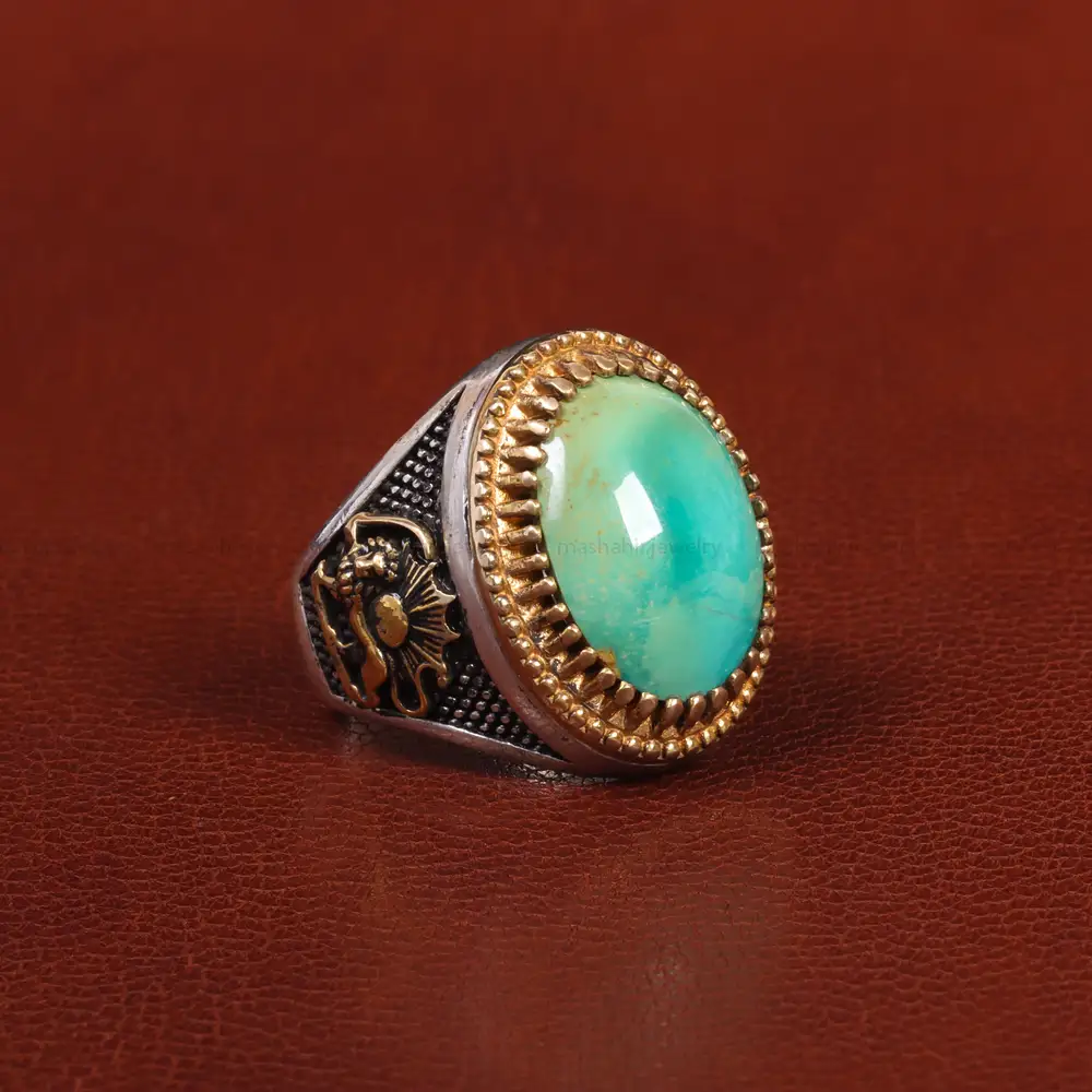 انگشتر فیروزه شجری مردانه کد 26083