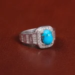 انگشتر فیروزه شجری مردانه کد 26100