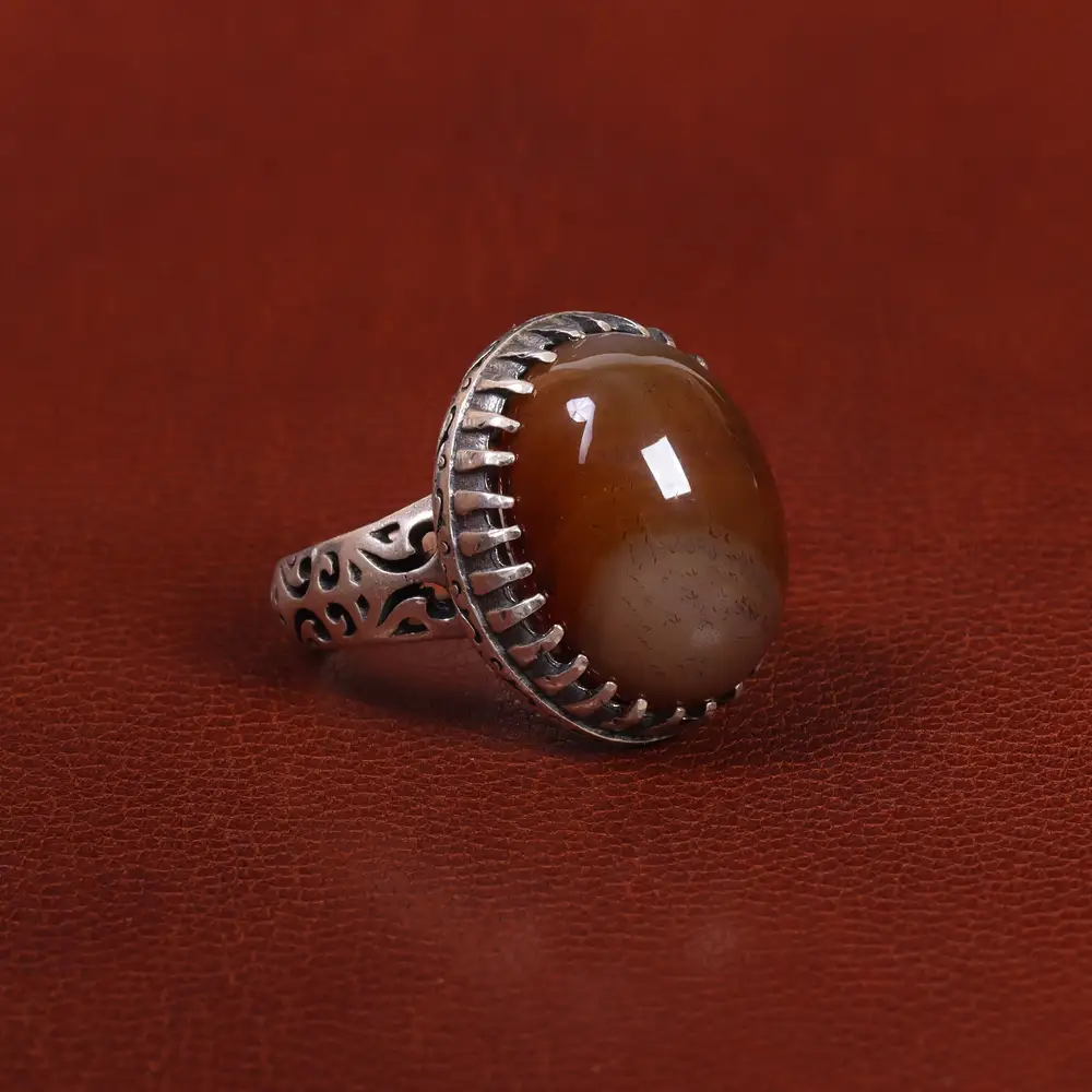 انگشتر عقیق یمن مردانه کد 26202