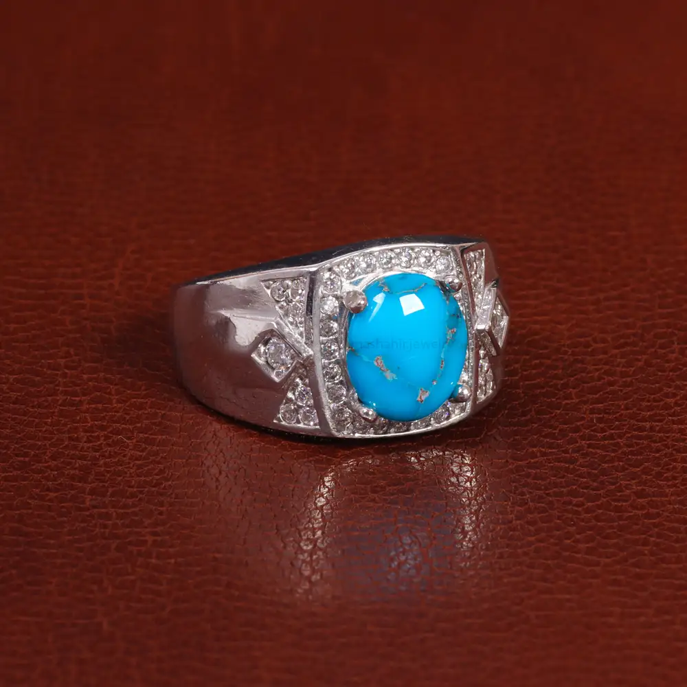 انگشتر فیروزه شجری مردانه کد 26122