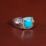 انگشتر فیروزه عجمی مردانه کد 26123