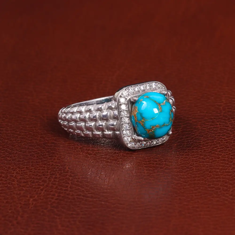 انگشتر فیروزه شجری مردانه کد 26130