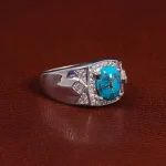 انگشتر فیروزه شجری مردانه کد 26140