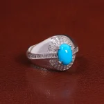 انگشتر فیروزه عجمی مردانه کد 26141