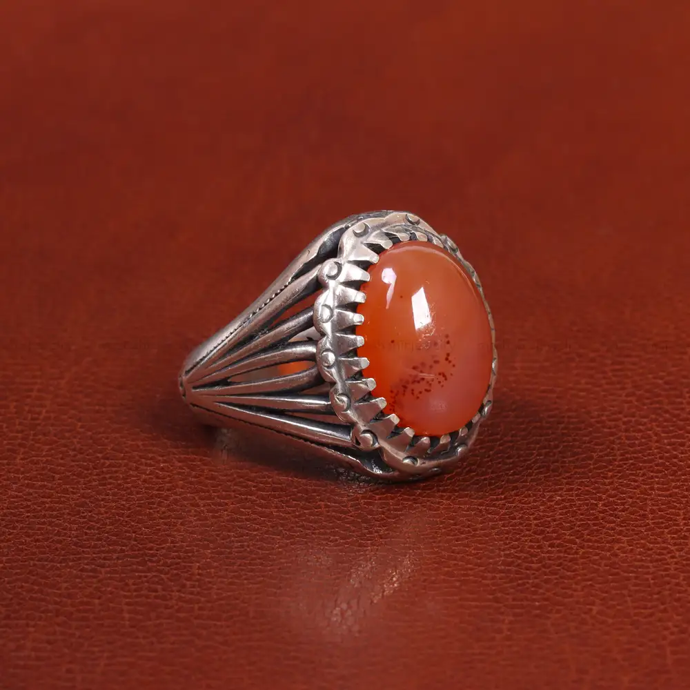 انگشتر عقیق یمن مردانه کد 26185