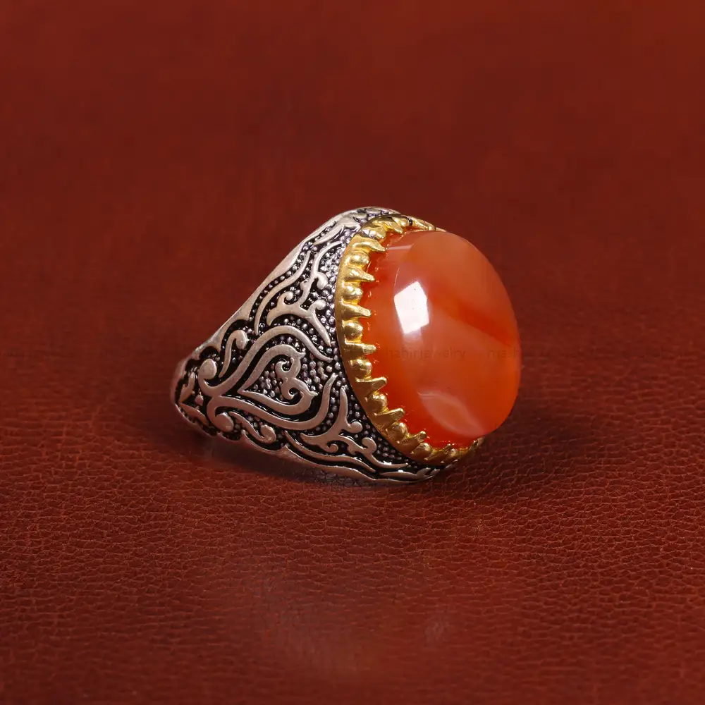 انگشتر عقیق یمن مردانه کد 26195