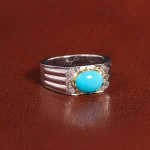 انگشتر فيروزه عجمی مردانه کد 26211