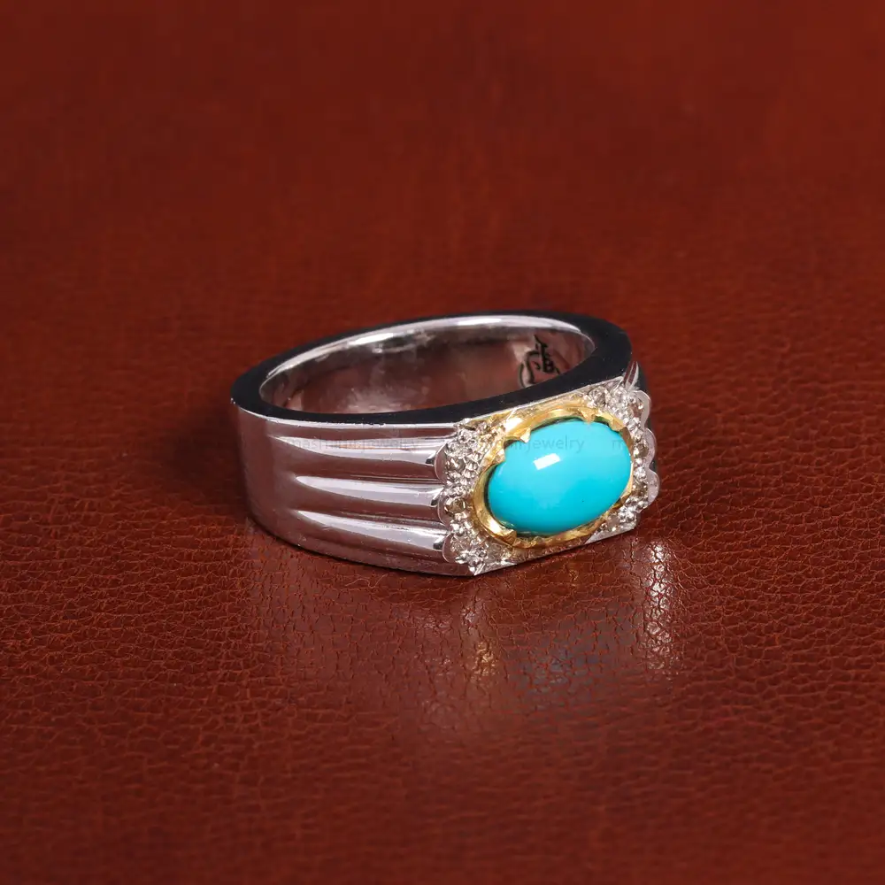 انگشتر فيروزه عجمی مردانه کد 26215