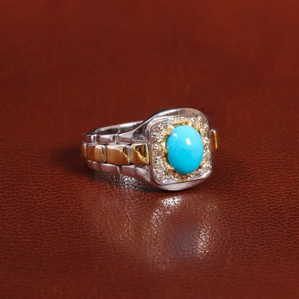 انگشتر فيروزه عجمی مردانه کد 26217