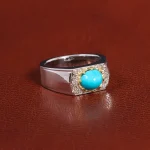 انگشتر فيروزه عجمی مردانه کد 26235