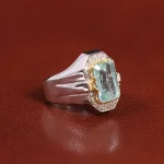 انگشتر آکوامارین مردانه کد 26238