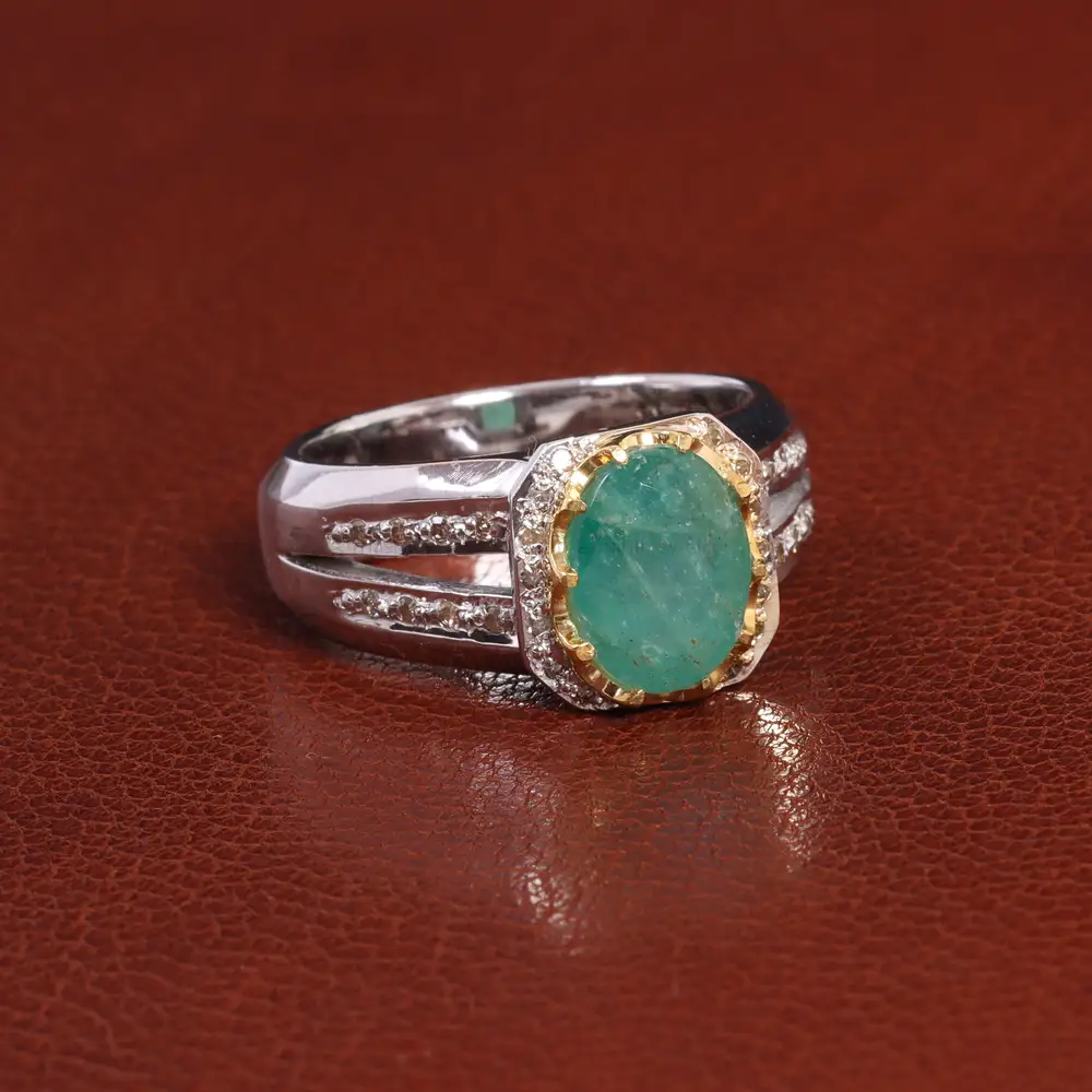 انگشتر زمرد مردانه کد 26243