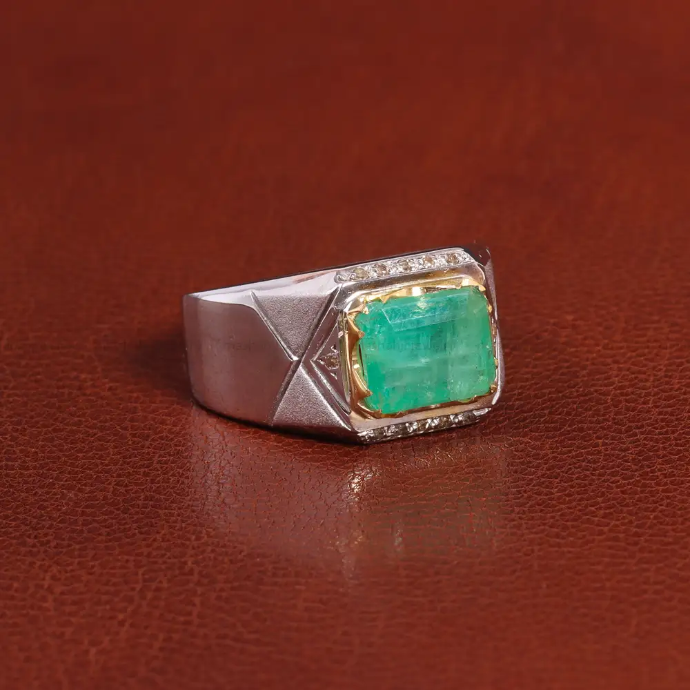 انگشتر زمرد مردانه کد 26245